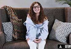 up close view of gorgeous brunette leana loving's sensual foreplay and amazing cowgirl ride