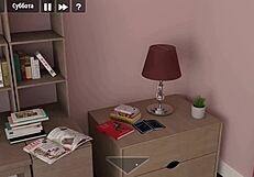 Beautiful anime game with big-boobed MILF and petite girl