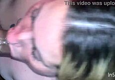 In this homemade video, a latina girlfriend performs deepthroat blowjob on her black amateur partner, leading to cum