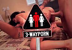 Crazy Sluts Get Fucked by Two Dicks in 3-Way