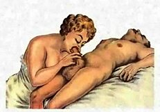 vintage erotic cartoon illustration with sensual retro vibes