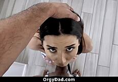 stepdaddy helping with mouth exercise