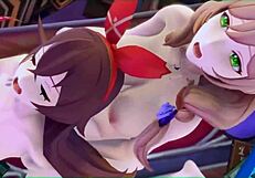 Lisa and Amber in a Futanari Scene from Genshin Impact.