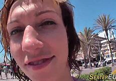 European Teen In Bikini Takes Cum In Mouth Outdoors