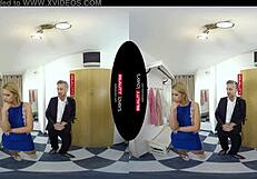 Intense sex with blonde milf in stockings and shoes