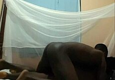 ebony amateur's pussy and ass get drilled with creampie