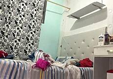 Spy cam in the room: See how she undresses
