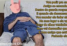 Blindfolded Wife Rests While Husband's Friend Hides in Wardrobe! What Happens Next?