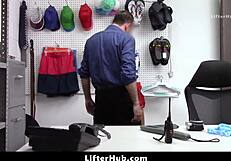 shoplifter teen offers blowjob to security officer