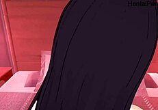 Chained bondage in anime hentai cartoon with suggestive restraints