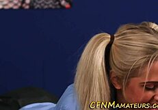 Cfnm pigtails teen 18+ sucking in uniform with handjob