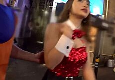 Bunny girl lands in shibuya for halloween