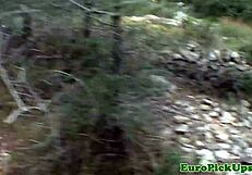 the euro girl next door is sucking cock outdoors