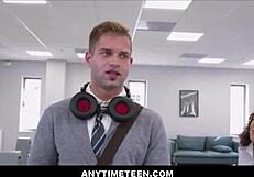 anytimeteen 18+ - freeuse teens interracial activity while working - penelope kay charley hart peter green nicky rebel