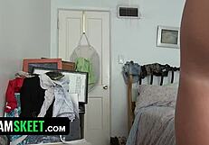 Tanned teen fingers herself to a sticky cumshot in POV