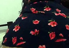 Intense massage with the mature neighbor in her floral dress, focusing on her big ass.