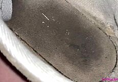 bouncing boobs, pissing pussy, dirty feet and shoes in a wild bathroom mess