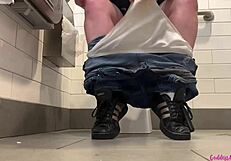 bouncing boobs, pissing pussy, dirty feet and shoes in a wild bathroom mess