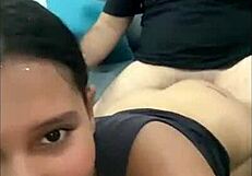 friend of my mother teases with her panties, stirring deep emotions in doggystyle blowjob