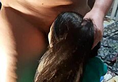 Brunette Lesbian Licks Hairy Pussy After Pissing, Moaning In Orgasm