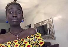 Tall Ebony Babe Deepthroats Big Cock