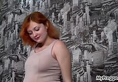 I watch pregnant Maria finger her shaved pussy