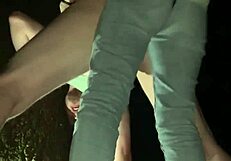 wife pegs husband with strapon in public woods