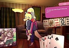 2 Chicks Playing Poker Furry Strip Poker