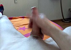 Skinny German Guy Jerks Off Watching Gay Porn