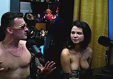 I sucked Natasha Steffens' natural tits passionately in a public casting interview, making her moan with pleasure.