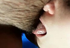 Brunette Lesbian Licks Hairy Pussy After Pissing, Moaning In Orgasm