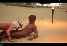 guy just fucks two sluts outdoor with monster cock in 69 titty fuck and licking ass