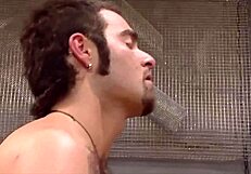 Amateur bodybuilders gather in vip locker room for group session