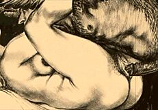 vintage anime hentai cartoon depicts erotic antique illustration