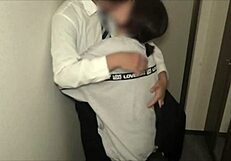 Newlywed couple's spontaneous moment at the entrance