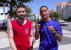 Young cariocas anal fucking the Russian tourist's ass.