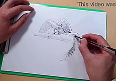 two beautiful girls sketched quickly