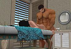 hey, check out cam heyward getting his monster cock massaged all over