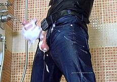 Gay Jeans Shower Fetish Dick 3 Min