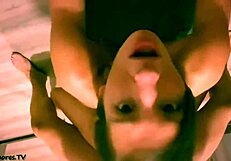 18-year-old brunette whore gets bent over for hardcore doggystyle and rough assfucking after wet blowjob