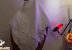 Halloween Public Outdoor Amateurs in Lingerie