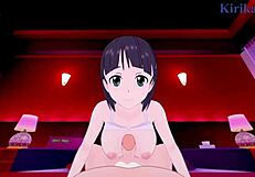 Hot scene of Sword Art Online hentai with Suguha Kirigaya and big tits