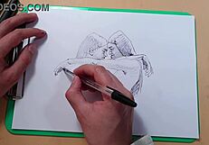 two beautiful girls sketched quickly