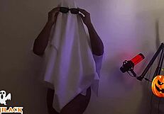 Halloween Public Outdoor Amateurs in Lingerie