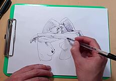 two beautiful girls sketched quickly