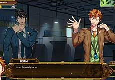 Sexy model provides Swedish oil massage in gay hentai game, ensuring happy ending.