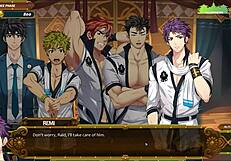 Sexy model provides Swedish oil massage in gay hentai game, ensuring happy ending.