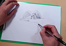 two beautiful girls sketched quickly