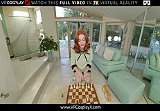 Hey, Beth Harmon from Queen's Gambit plays fuck chess VR.