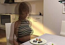 Babysitter starts new office routine